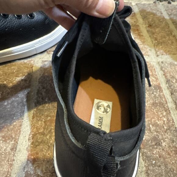 STRAUSS + RAMM Mens Leather Sneakers Black Size 12 - Picture 8 of 16